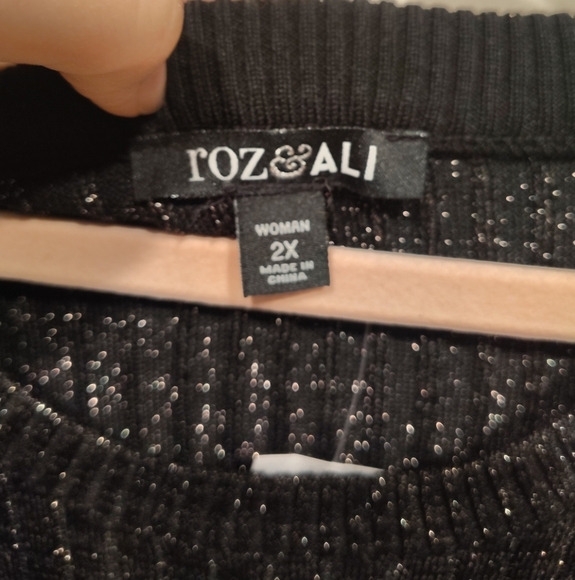 Roz & Ali NWT Color Block Long Sleeve Sweater Dress Sz 2X Party Career Event - Picture 2 of 8